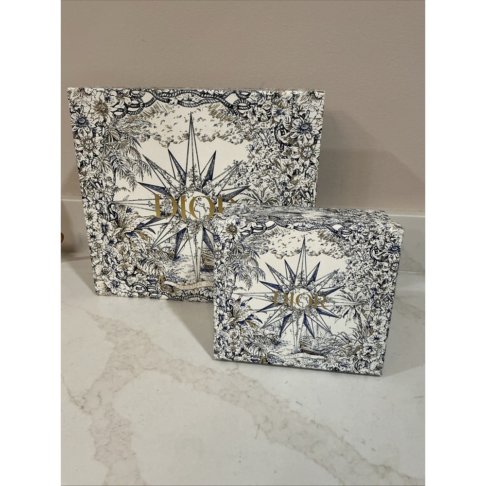 Lot of 2 CHRISTIAN DIOR Empty Gift Boxes 12.5"x11.5" & 7.5"x6.5" *READ*